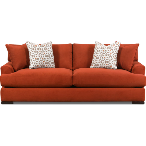 Emerson 90" Sofa in Burnt Orange Velvet